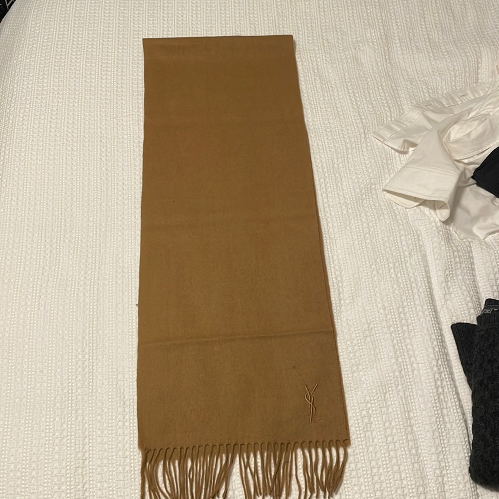 YSL wool camel scarf